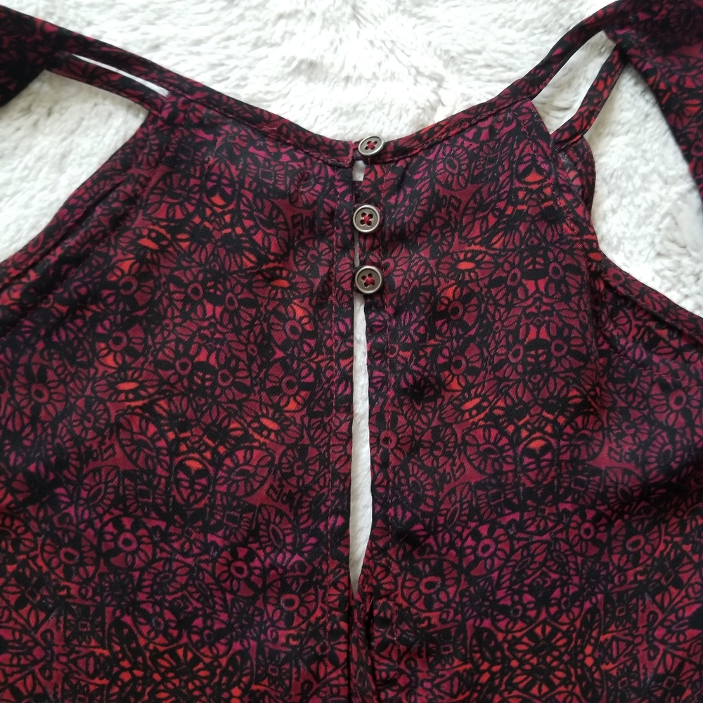 Ecote Raspberry Red Black Cut Out Collar Size S - Picture 7 of 10